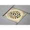 Kingston Brass BSF6360AB Watercourse Floral 4" Square Grid Shower Drain, Antique Brass BSF6360AB - alternate 2